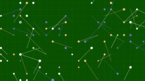 Abstract Green Digital Network Grid with Connected Particles and Lines Repr.. 스톡 일러스트