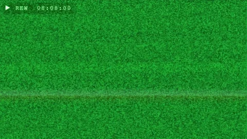 Abstract Green Digital Noise and Static Distortion with Retro VHS Glitch Effect Stock Footage 345762229