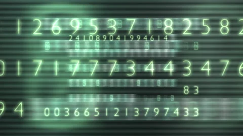 Abstract Green Digital Numbers Data Stream Background Stock-Footage 333576555