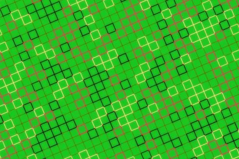 Abstract green digital pattern with squares and lines Stock Photos