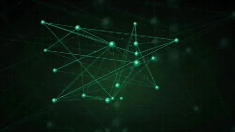 Abstract Green Digital Plexus Network Connection with Glowing Nodes and Lines Stock Footage 339316002