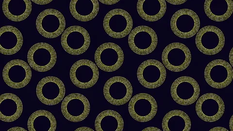 Abstract green digital ring pattern background with glowing tech circles Stock Footage 333782886