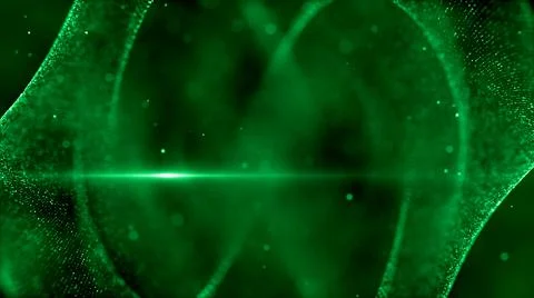 Abstract Green Digital Space Blurry Unique Twisted Dotted Lines Cloudy Hazy Dust Illustrazione stock