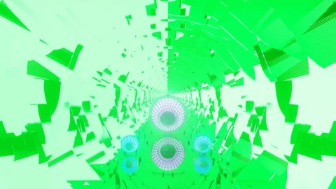 Abstract Green Digital Sphere with Geometric Patterns Stock Footage 303133223
