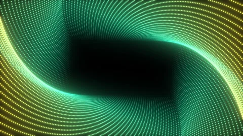Abstract green digital tunnel with flowing spiral lines Stock Footage 335680870