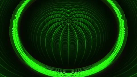 Abstract green digital tunnel wave motion background Stock-Footage 337322395