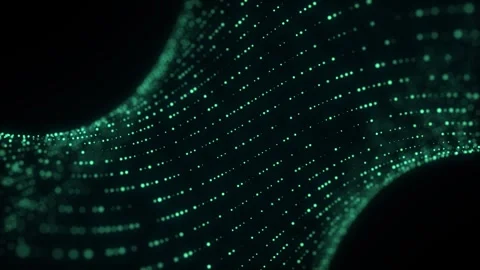 Abstract green digital wave with dots. Technology background with DNA. Stock Footage 262239107