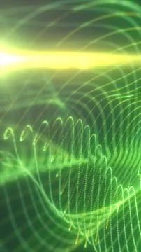 Abstract green digital wave glowing with light and energy, symbolizing tech.. 스톡 일러스트