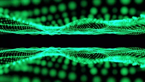 Abstract Green Digital Waves Animation Background Stock Footage 294449537