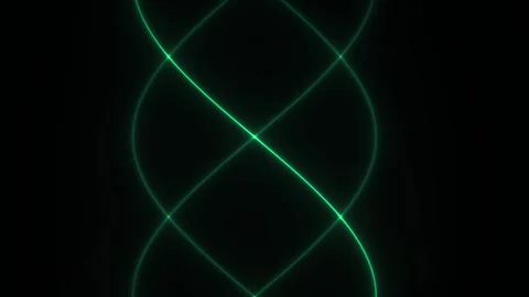 Abstract Green DNA Helix Structure on Black Background. Stock Footage 334483364