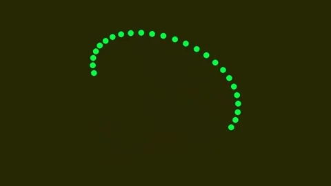 Abstract green dot circle loading progress indicator animation on dark back.. Stock Footage 337164281