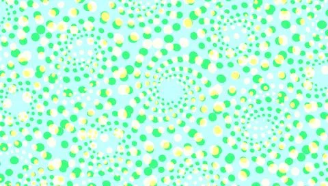 Abstract Green Dot Pattern Seamless Background With Retro Pop Art Spirals A.. Stock Illustration