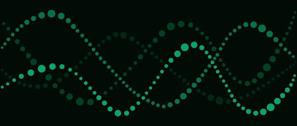 Abstract green dot wave pattern for modern design backgrounds Ilustração Stock