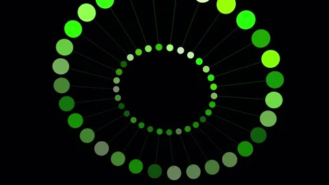 Abstract green dots spinning creating dna helix structure on black background Stock Footage 327573873