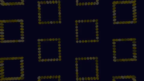 Abstract green dotted square pattern moving on dark blue background footage 動画素材 330063425