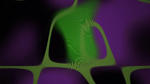 Abstract Green Dotted Wave Morphing over Purple Background Seamless Loop Mo.. Stock Footage 345276989