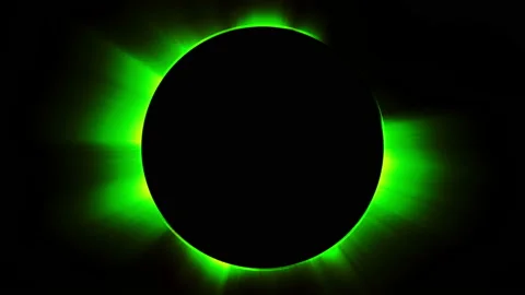 Abstract green eclipse 動画素材 91813541