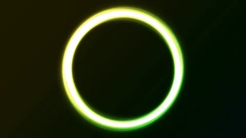 Abstract Green Eclipse Light Circles Animation Stock Footage 88670250