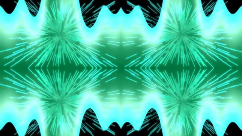 Abstract Green Energy Burst Explosion Kaleidoscopic Pattern Background Stock Footage 331356325