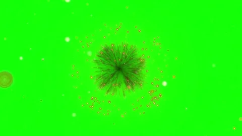 Abstract green energy explosion with lightning bolts and glowing particles Stock Footage 344918863