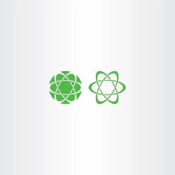 Abstract green energy science vector logo icon Stock Illustration