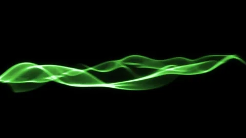 Abstract Green Energy Wave Background with Smooth Glow Flow, Futuristic Light 库存影片 333701526