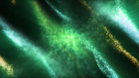 Abstract green energy waves with particles and sawdust with glowing particles Stock Footage 324956829