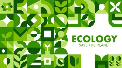 Abstract green environment geometric pattern Stock Illustration