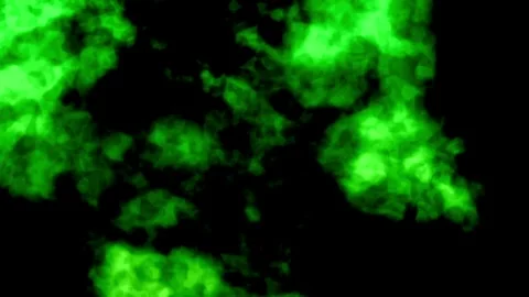 Abstract Green Fire Flames Burning Brightly Against Dark Black Background E.. Stock Footage 319216880