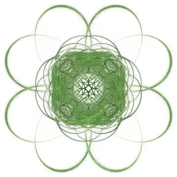 Abstract green floral pattern isolated on white background. Illustrazione stock