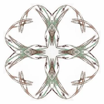 Abstract green floral pattern isolated on white background. Stock Illustration