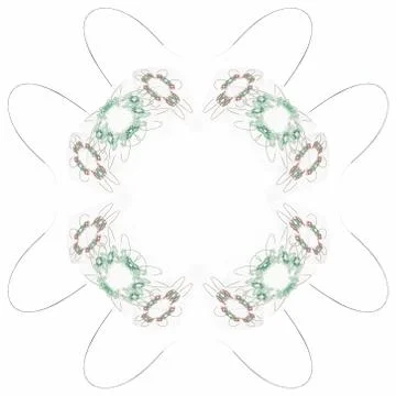 Abstract green floral pattern isolated on white background. Stock Illustration