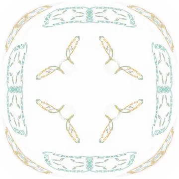 Abstract green floral pattern isolated on white background. Ilustración de archivo
