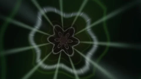Abstract Green Floral Radial Pattern Seamless Loop Stock Footage 340572054