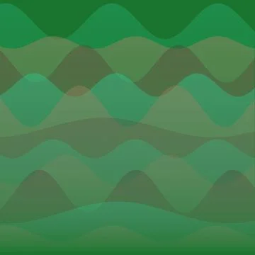 Abstract Green Fluid Wave Pattern Background with Overlapping Transparent W.. Ilustração Stock