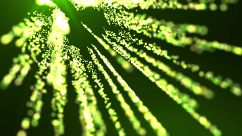 Abstract green flying particles of dust and light. Magic background of bright Stock Footage 299722686