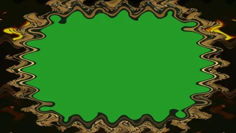 Abstract Green Frame with Wavy Border Stock Footage 284392136