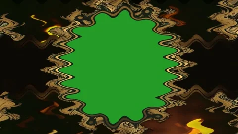 Abstract Green Frame with Wavy Borders Stock Footage 284392188