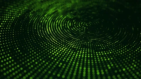 Abstract green futuristic background. Digital circle wave of particles. Stock Footage 154535802