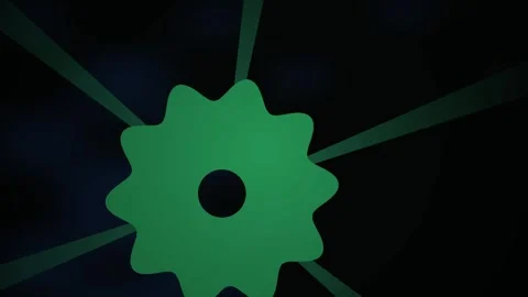 Abstract green gear rotating against dark background. Stock Footage 334484592