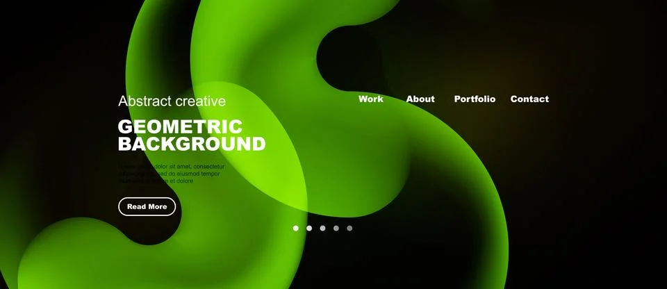 Abstract green geometric background features text, navigation menu, button... 스톡 일러스트