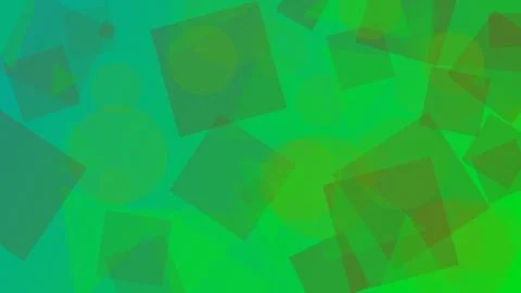 Abstract Green Geometric Background with Overlapping Translucent Squares an.. Stock Illustration