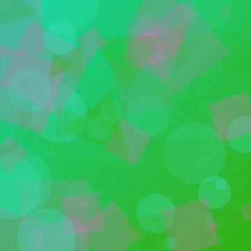 Abstract Green Geometric Background with Overlapping Transparent Circles an.. 스톡 일러스트