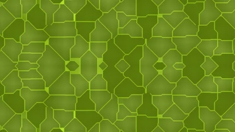 Abstract Green Geometric Cellular Mosaic Pattern Vídeo Stock 333695646