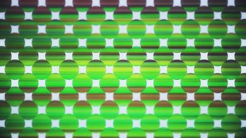 Abstract Green Geometric Circle Grid Pattern on White Background Stock Illustration