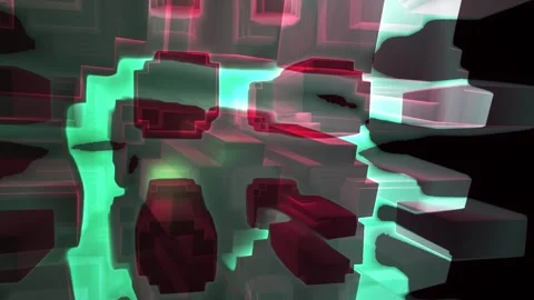 Abstract Green Geometric Cube Motion Graphic for Technology and Digital Bac.. Stock Footage 343687900