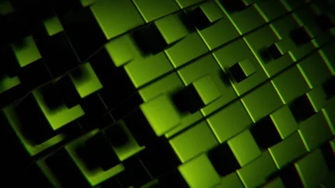 Abstract Green Geometric Data Processing Grid Motion 4K Footage Stock Footage 346889047