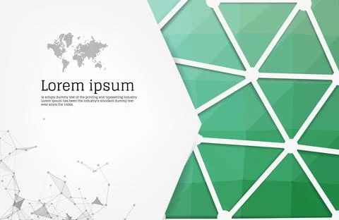 Abstract Green geometric design template with triangular polygonal background Stock Illustration