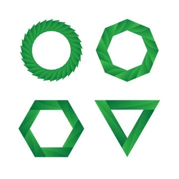 Abstract green geometric Infinite loop icon set Illustrazione stock
