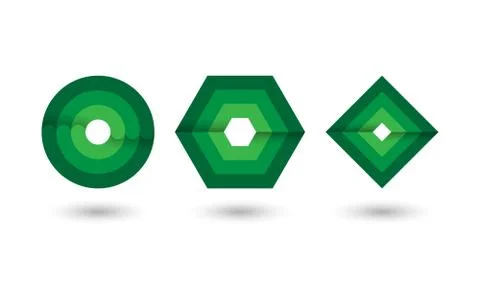 Abstract green geometric Infinite loop icon set Illustrazione stock